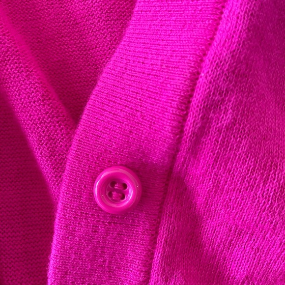 Kate Spade Rio Embellished Cardigan Sweater Pink Cotton Jeweled Button Small - Picture 9 of 11